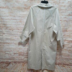 NWT Zara Beige Raincoat w/White Trim and Zipper Sleeves Size XS